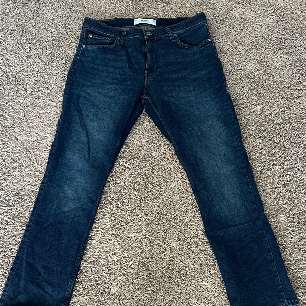 Hollister Men's Straight Jeans in Deep Blue